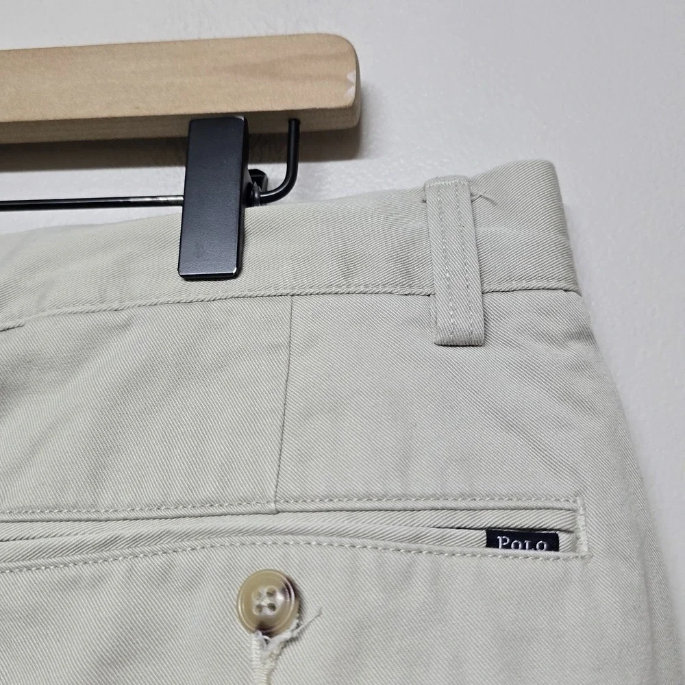 Polo Ralph Lauren Slim Fit Chino Pants Men 35x32 Khaki Beige Cotton Dress Casual